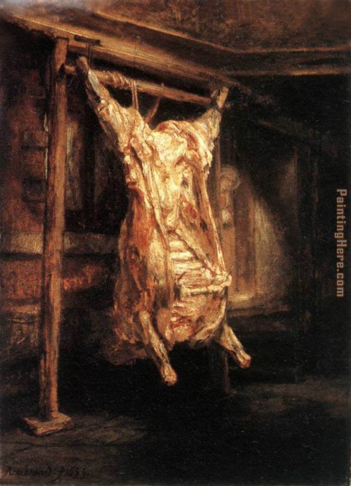 The Slaughtered Ox painting - Rembrandt The Slaughtered Ox art painting